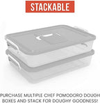 Chef Pomodoro Pizza Dough Proofing Box, 14 x 11-Inch, Pizza Dough Container, Fits 4-6 Dough Balls, Household Pizza Dough Tray With Convenient Carry Handle (Grey)