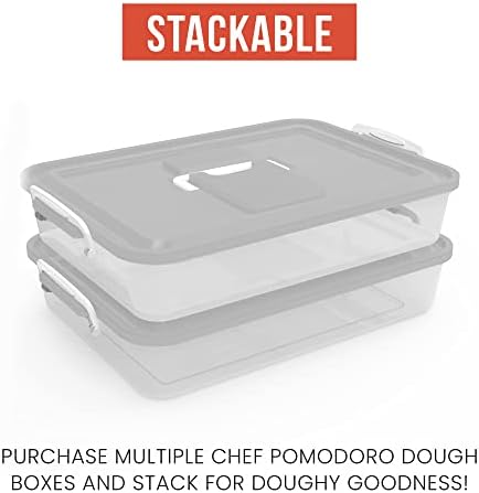 Chef Pomodoro Pizza Dough Proofing Box, 14 x 11-Inch, Pizza Dough Container, Fits 4-6 Dough Balls, Household Pizza Dough Tray With Convenient Carry Handle (Grey)