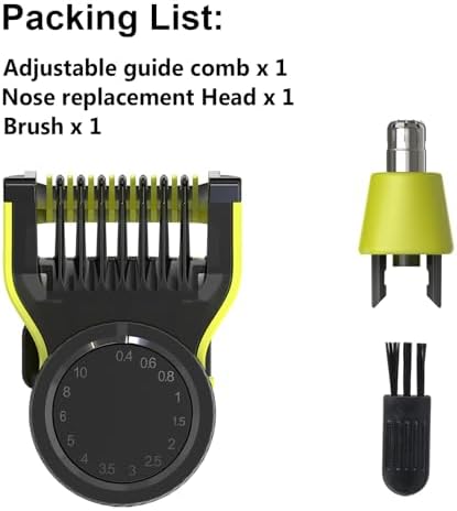 Adjustable Guide Comb for One Blade QP2520 QP2530 QP2620 QP2630 & Nose Trimmer Replacement Head Blade for One Blade, Accessories for One Blade