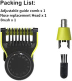 Adjustable Guide Comb for One Blade QP2520 QP2530 QP2620 QP2630 & Nose Trimmer Replacement Head Blade for One Blade, Accessories for One Blade