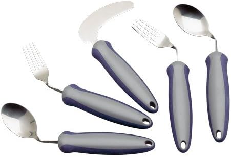 Homecraft Newstead Cutlery, Angled Knife (Eligible for VAT Relief in the UK) Adaptive Dining Aid, Utensil for Elderly, Disabled, Parkinson's Disease, and Arthritis, Eat Easier, Non-Slip Grip