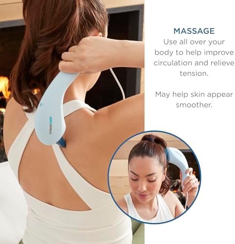 Conair Massager for Face & Body - Neck, Back, Scalp, Knee, Head, Face and Leg Massager for Tension Relief Deep Tissue - 4 Versatile Attachments