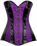 Daisy corsets womens Top Drawer Brocade & Faux Leather Steel Boned Corset