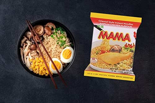 MAMA Ramen Style Instant Oriental Noodles Variety 30 Pack, Chicken, Pork, Creamy Shrimp