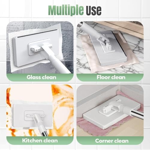 Mini Mop with 5 Magic Cleaning Cloths, 360° Rotating Lazy Mop for Quick Wet & Dry Floor Cleaning, Whole House Lightweight Swob Set