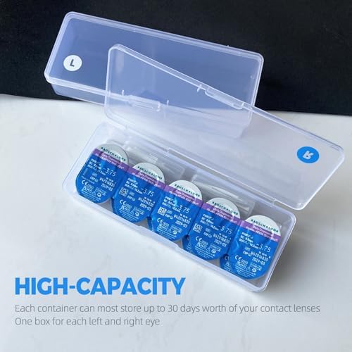 2 Pack Contact Lens Organizer Case with 2 Pack Stick Tool Set, Portable Storage Case for Disposable Contact Lenses for 30 Days Storage Box for All Contact Lens with Stick Tool Set
