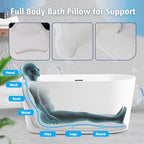 Poemland Luxury Thick Full Body Bath Pillows Mat & Cushion for Bathtub Headrest Neck Shoulder Support Comfort Relaxation Spa Accessories Perfect for a Spa Soak in Bathtub (White)