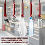Grabber Reacher Tool, Flexible Magnetic Pickup Tool with 4-Claw Gripper & Spring-Loaded Handle, Pickup for Bathroom, Engine Bay, Kitchen & Sewers (24 inch) (Magnetic Pickup Tool)