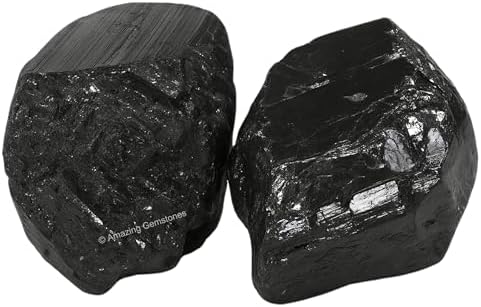 Amazing Gemstone Black Tourmaline Raw Protection Crystals and Healing Stones, Natural Rocks for Tumbling and DIY Raw Stones and Crystals (1 Piece)
