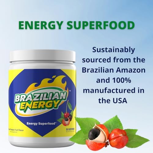Guarana Energy Superfood with Acai and Acerola, High in Antioxidants and Natural Caffeine (30 Servings) - Brazilian Energy