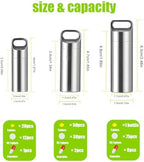 tooloflife Waterproof Stainless Steel Pill Case, Pill Box, Keychain Pill Fob, Travel Pill Holder, 3 Compartments
