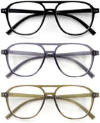 DXYXYO 3 Pack Aviator Reading Glasses for Women Men, Classic Pilot Blue Light Blocking Readers
