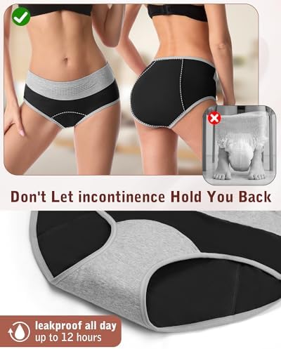 IGOLUMON Period Underwear for Women, Leak-Proof Incontinence & Postpartum Panties, Heavy Flow Protection with Graphene Core