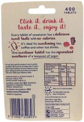 Silver Spoon Sweetness & Light Sweetener Tablet (400 per pack) - Pack of 2