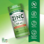 Nature's Truth Zinc with Vitamin C | 50mg | 120 Softgels | Non-GMO & Gluten Free Supplement
