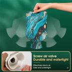 Water Bag Thermal Bag Turquoise Blue Gold Marble Print Water Injection Bag Hot Water Pouch for Keep Hands and Feet Warm in Cold Weather