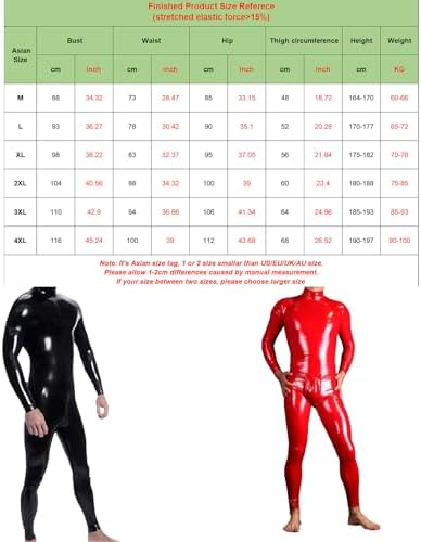Men's Shiny Long Sleeve Back Zipper Handmade Bodysuit Full Body Leotard and Wetlook PVC Leather Catsuit