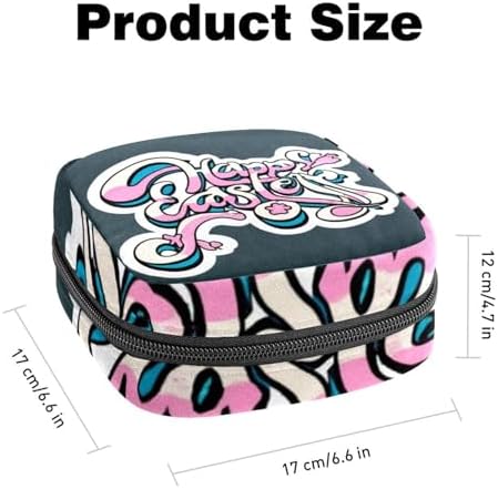 Period Bags for School, Sanitary Napkin Storage Bag for Feminine Pads, Happy Easter Ladies Menstrual Cup Pouch Sanitary Pads Organizer