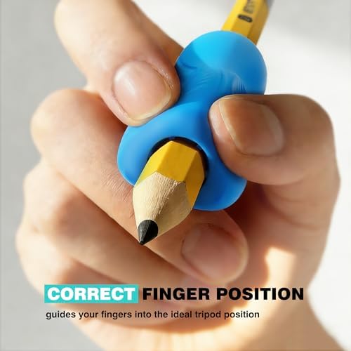 ELETIUO 6-Pack Pencil Grips,Ergonomic Triangular Design with Guiding Grooves Corrects Grip,Soft Silicone & Non-Slip Texture,Universal Fit for Kids&Adults Left/Right Handed Writing,Drawing