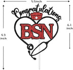 Congratulations BSN Cake Topper, Congrats Nurse, Bachelor of Science Nursing, Class of 2025 Nursing School Survivor Graduation Party Decoration Supplies