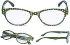READING GLASSES 4 pack Ladies Polka Dots Cat-Eye Design Glasses for Women Reading