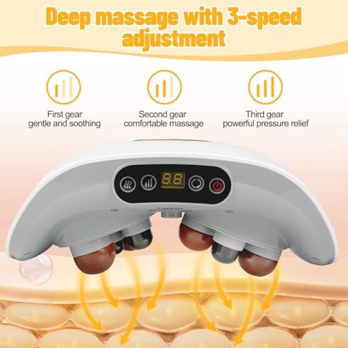 Electric Abdominal Massager, Stomach Massager for Digestion, Abdominal Cellulite Massage with Heat for Relieves Discomfort Caused by Bloating, Constipation, Stomach Pain, Rechargeable, 3 Modes