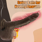 Realistic Huge Dildo with Big Swinging Balls Sex Toys, 9.05“ Long Dildos for Anal G spot Stimulate, Soft Liquid Silicone Didlo with Suction Cup, Real Skin Thick Anal Dildo for Men Women Couples