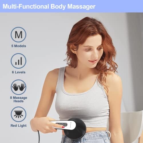 DS SAVORING Cellulite Massager with 8 Interchangeable Heads, Body Sculpting Machine for Lymphatic Drainage and Vibrating Fat Cellulite Remover, Portable and Easy to Use for Men and Women at Home
