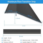 Floor Transition Strip, Aluminum Transition Strips for Doorway Door Threshold Strip Carpet Transition Strip Threshold Ramps for Doorways (Black, 36''x4'')