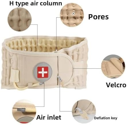 Decompression Back Belt Inflatable Waist Brace - Lumbar Support Belt for Men & Women Lower Back Pain Relief, Back Traction Device Fits Waist Size 29-49 Inches