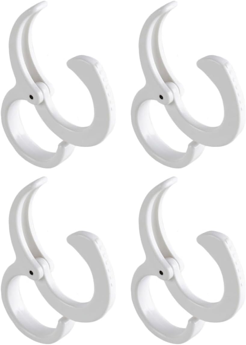 Uonlytech 4pcs Adjustable S-Shaped Clasp Hooks Abs Hanging Hooks Accessories for Kitchen Bathroom Wardrobe Organizing Clothes Bags Ties Storage Utility