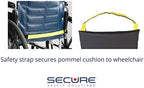Secure Safety Solutions Wedge Pommel Cushion for Wheelchair with Safety Strap & Convex Bottom - Prevents Forward Sliding, Pressure Relief, Improves Positioning, Elderly Fall Prevention