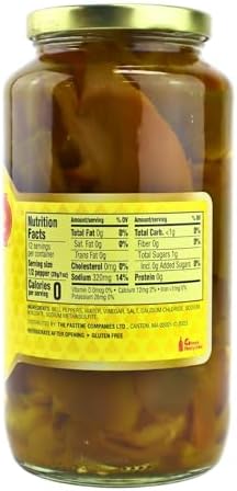 Pastene Green Vinegar Peppers, 32 Ounce (1 Pack)
