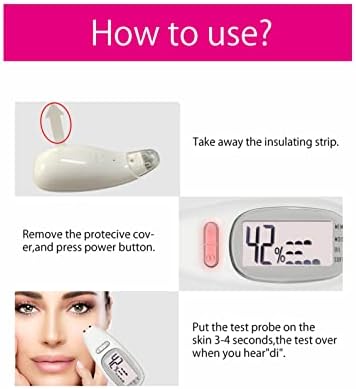 Portable digital facial moisture tester skin analyzer facial hydration corneometer skin hydration meter water oil tester for face skin care with backlight LCD display gifts for girls women