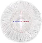 6 Pack Spin Mop Replacement Head for Hurrica, Mopnad, Cassabel and Other 360 Spin Mop Systems, Microfiber Spin Mop Refills (6pc-White)