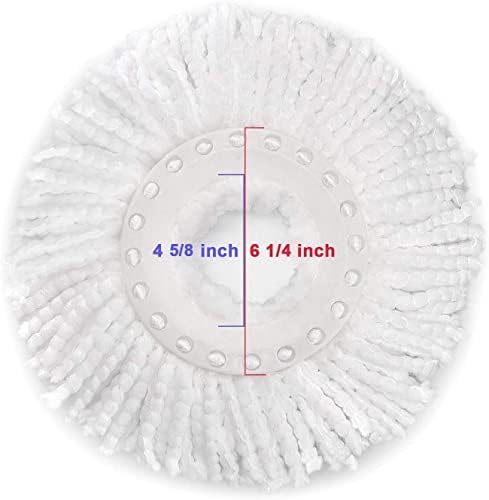 6 Pack Spin Mop Replacement Head for Hurrica, Mopnad, Cassabel and Other 360 Spin Mop Systems, Microfiber Spin Mop Refills (6pc-White)