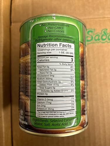 Sadaf Pickled Cucumbers in Brine - Pickled Cucumbers for Cooking & Food Flavoring - Pepinos en Salmuera - Persian Cuisine - Kosher - Non-GMO - 19 Oz Can