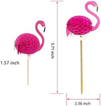 50 Pcs Cupcake Toppers 3D Flamingo Cupcakes Toppers Food Picks Party Cocktail Tropical Cupcake Picks Decoration