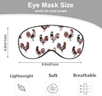 Rooster Sleep Eye Mask Rooster Pecking Chicken Cute Funny Animal Chinese Paiting Silk Eye Mask Sleeping Soft Eye Shade Cover for Women Boy Girl Travel with Elastic Strap