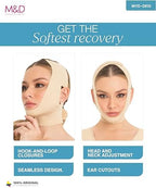 M&D Face Slimming Chin Strap Lipo Compression Garment Mentonera Postquirúrgica Facial Beige L