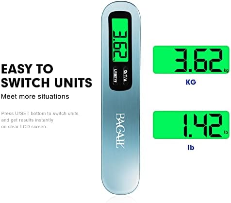 BAGAIL Digital Luggage Scale, 110lbs Hanging Baggage Scale with Backlit LCD Display, Portable Suitcase Weighing Scale, Travel Luggage Weight Scale with Hook, Strong Straps for Travelers
