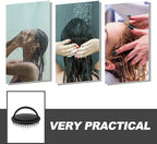 GLEAVI 8pcs Hair Scalp Massager Brush Set, Silicone Shampoo Scalp Exfoliator and Hair Care Scrubber for Deep Cleaning and Relaxation, Black, Suitable for Daily Shower Use