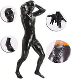Men's Lingerie Shiny Patent Leather Catsuit Full Body Design Latex Tight Zipper Wet Look Prisoner Sexy Clothing