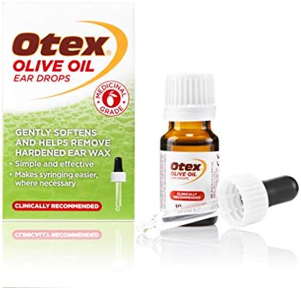 Otex Olive Oil Ear Drops For Natural, Gentle Removal of Excessive, Hardened Ear Wax. Bottle with Dropper Applicator, 10 ml (Pack of 1)