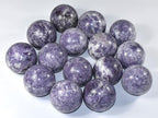 2" Purple Lilac Lepidolite Carved Sphere Polished Natural Lithia Mica Collectible Gemstone Crystal Mineral Ball - Brazil + Stand (1PC)