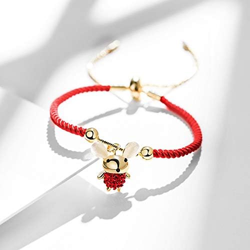 Vanski 2020 Zodiac Sign Mouse Charm Bracelet for Women Adjustable Red Rope Braided Chinese Good Luck Symbol Jewelry