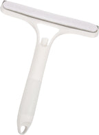 Angoily Multi-Functional Window Cleaning Squeegee with Spray Bottle and Double-Sided Sponge Brush, White Glass Wiper for Shower Doors, Cars, and Home Window Cleaner Tool