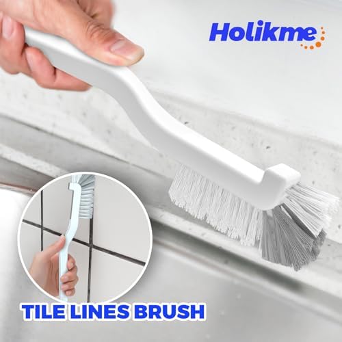 Holikme 6 Pack Dish Brush with Handle Kitchen Cleaning Brush Set for Pot, Pan, Kitchen Sink (Green)