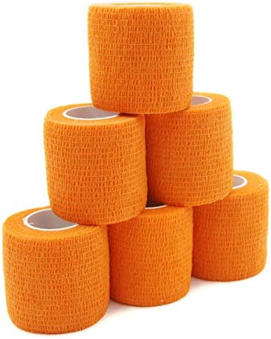 First Aid Bandages Cohesive Wrap Adhesive Self Adherent Tape Colorful (2-Inch, Orange)