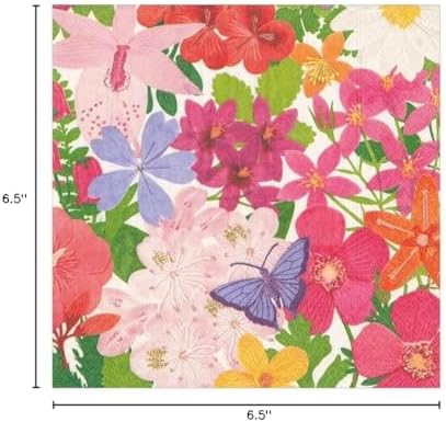 Caspari Halsted Floral Paper Luncheon Napkins, Two Packs of 20